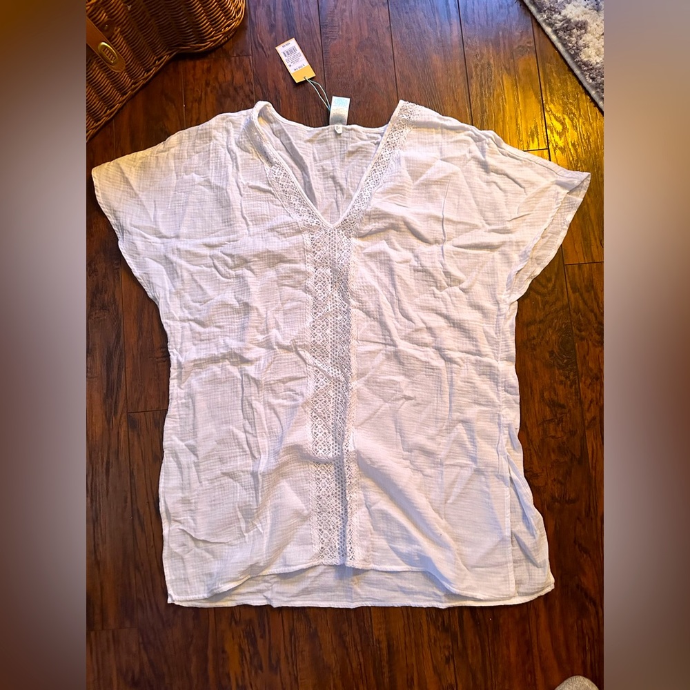 Flowy white swimsuit cover up